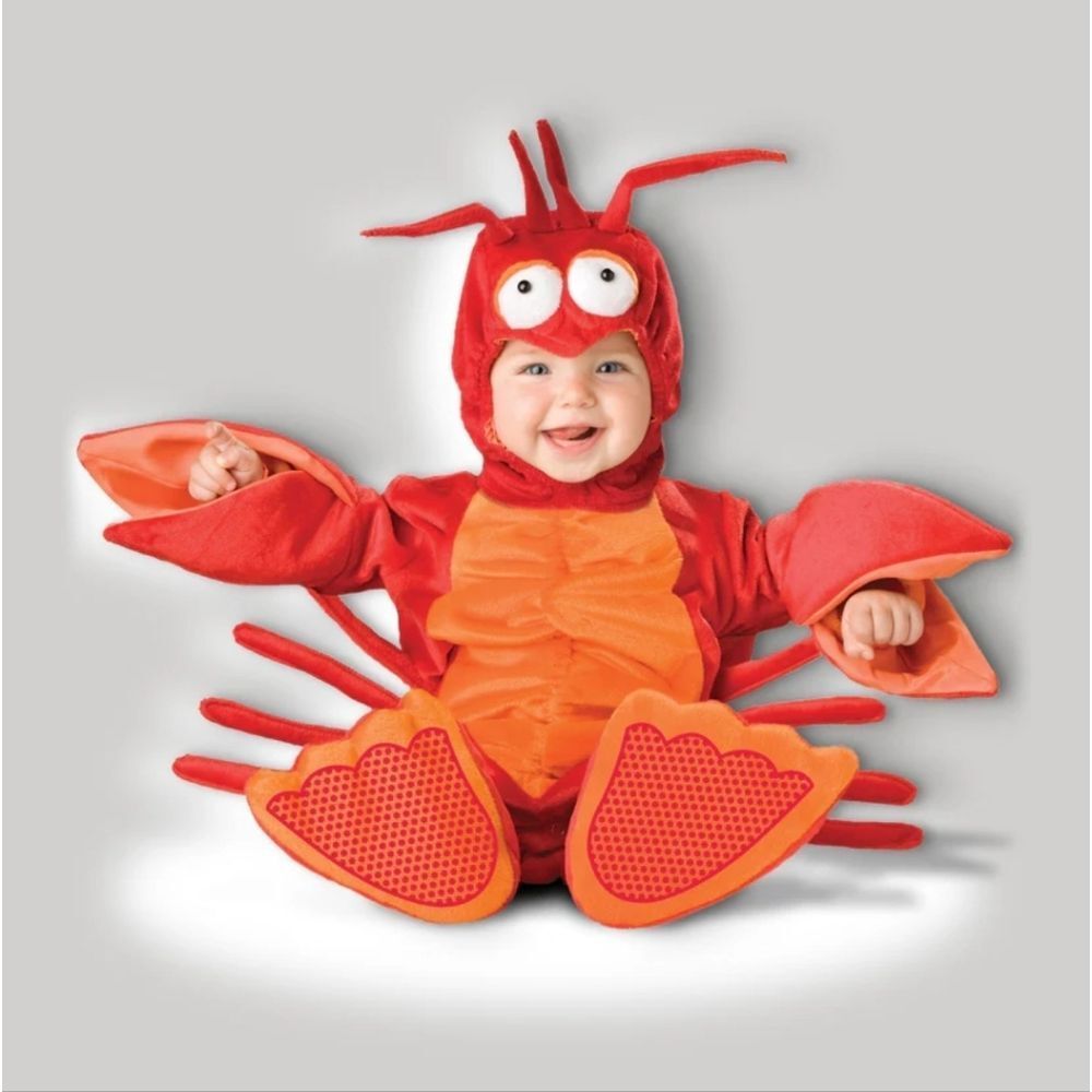 In Character Adorable Lil' Lobster Baby Costume - Red and Orange MEDIUM 12-18M